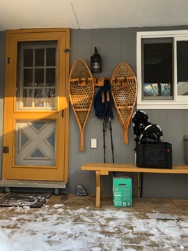 Back deck off the kitchen. Holds the Webber BBQ.